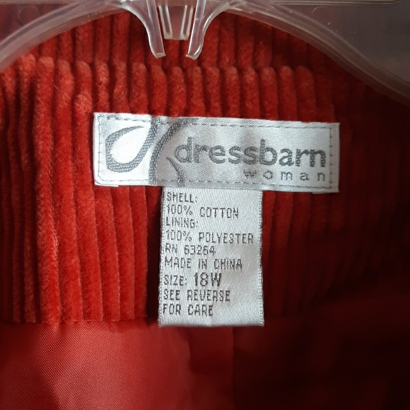 Dressbarn Orange Corduroy Jacket Blazer - Picture 3 of 4
